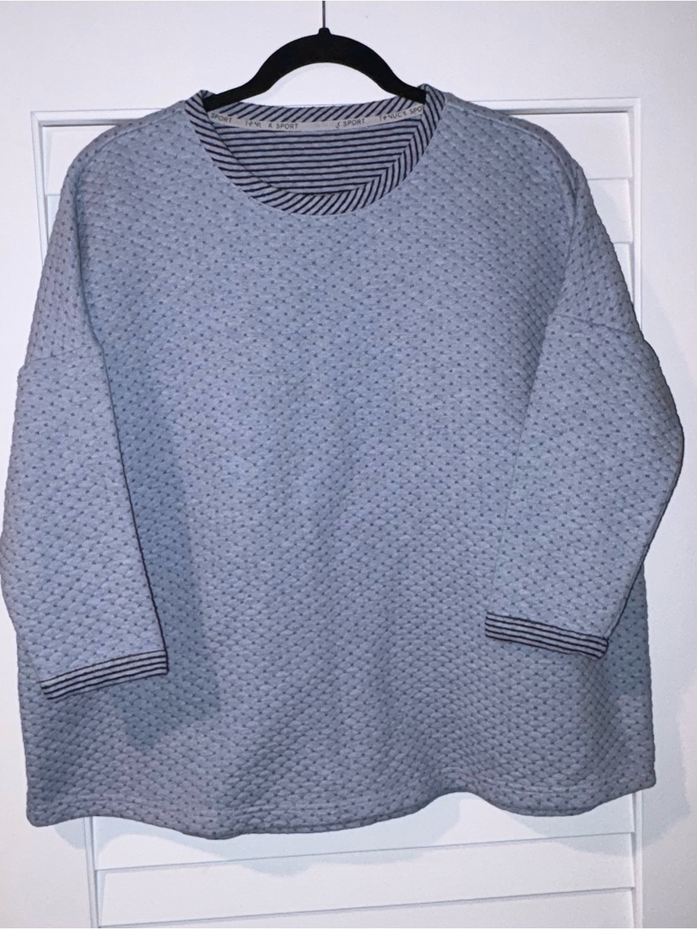 Vintage tuckernuck sport oversized texture quilted blue sweater large - xl